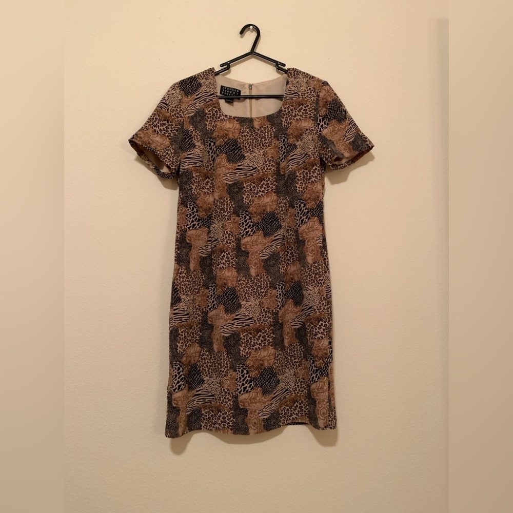 Silk Animal Print Business Casual Dress